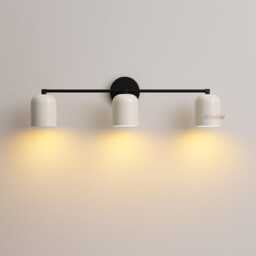 Mid-Century Modern 3-Light Brass Vanity Light - Wall Sconce - thumbnail 2