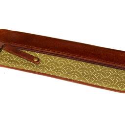 Elegant Wave Pencil Case Japanese Leather Leather Fabric Waves Japan - thumbnail 3