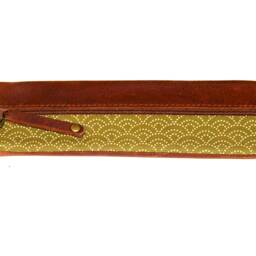 Elegant Wave Pencil Case Japanese Leather Leather Fabric Waves Japan - thumbnail 2