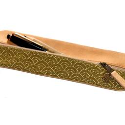 Elegant Wave Pencil Case Japanese Leather Leather Fabric Waves Japan - thumbnail 4
