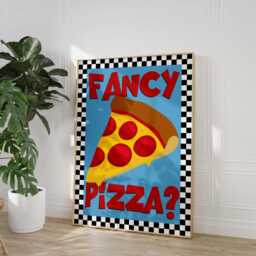 Pizza Print, Fancy Gift For Foodie, Lover Food Kitchen Wall Art, Pizzeria, Colourful Trendy Poster 2950 - thumbnail 2