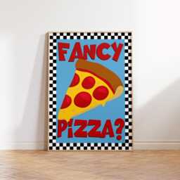 Pizza Print, Fancy Gift For Foodie, Lover Food Kitchen Wall Art, Pizzeria, Colourful Trendy Poster 2950 - thumbnail 3