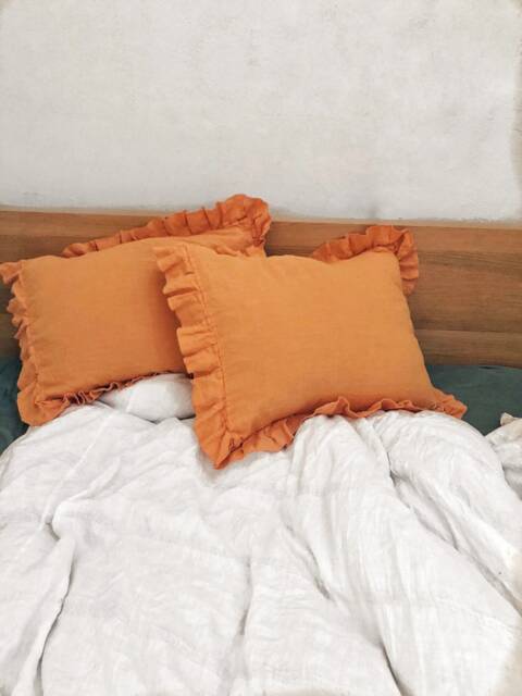Rustic Home Decor Linen Pillow Covers, Bedroom Decor, Body Cover, Farmhouse Pillow, Throw Pillows, Floor Denim Bedding - image 1