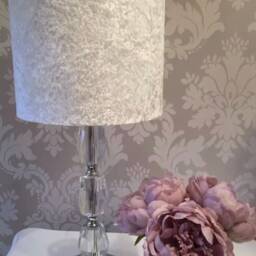 Handmade Lampshade in A Beautiful White Velvet Fabric, Various Sizes Available, Ceiling Or Table/Floor Lamp Options - thumbnail 3
