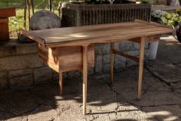 Walnut Wood Desk With Drawers & Hidden Storage