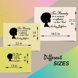 In-Style Decals Wall Vinyl Decal Home Decor Art Sticker True Beauty in A Woman Reflected Her Soul Afro Girl Hair Salon Design 903 - thumbnail 2