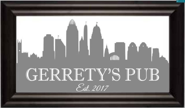 Custom Personalized City Skyline Mirror, Large Bar Engraved Black Mirror, 12x24 - image 1