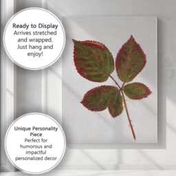 Autumn Rose Leaf Botanical Specimen Nature Illustration Canvas Wall Art Print Decor Picture Ready To Hang - thumbnail 3