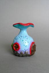 Polymer Clay Mushroom Fairy House Whimsical Miniature Cottage Decor - thumbnail 1