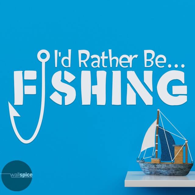 I'd Rather Be Fishing Vinyl Wall Decal Sticker - image 1