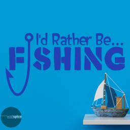 I'd Rather Be Fishing Vinyl Wall Decal Sticker - thumbnail 3