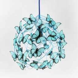 Blue Butterfly Chandelier Whimsical Nursery Ceiling Light