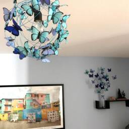 Blue Butterfly Chandelier Whimsical Nursery Ceiling Light - thumbnail 3