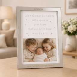 Personalised Grandchildren Photo Frame, Silver Plated Quote, 4x6 - thumbnail 1