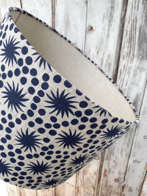 Ink Blue Sundance Linen Lampshade Handmade Drum Shade With Plain Lining - image 1