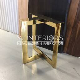 Shiny Gold Table Legs - Set Of 2 Stainless Steel Dining Or Desk