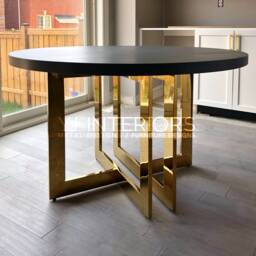 Shiny Gold Table Legs - Set Of 2 Stainless Steel Dining Or Desk - thumbnail 4