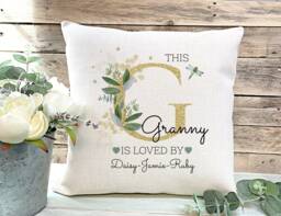 Personalised Granny Cushion, Mothers Day Gift, Birthday New Christmas Gift From Grandchildren