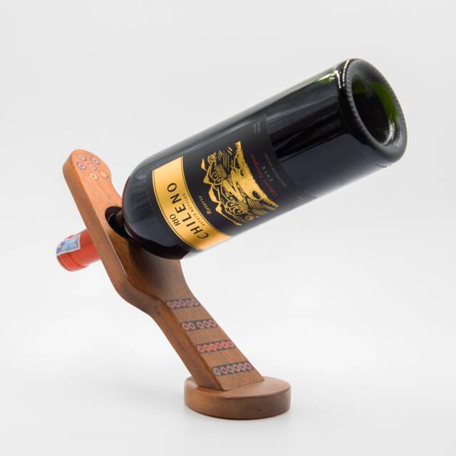 Guitar Wine Bottle Holder Colored-Pencil Resin Balancing Stand - image 1