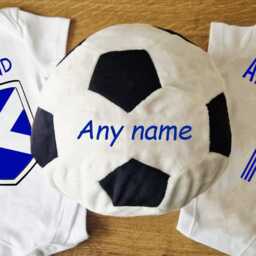 Personalised Embroidered Scotland Soft Toy Football & Babygrow/Romper Tshirt Set - thumbnail 2