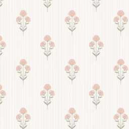 Blush Pink Crib Sheet Block Floral Baby Girl Bedding - thumbnail 2