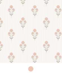 Blush Pink Crib Sheet Block Floral Baby Girl Bedding - thumbnail 1