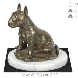 Bull Terrier, Dog White Marble Base Statue, Limited Edition, Artdog. Made Of Cold Cast Bronze. Perfect Gift. Limited Edition - thumbnail 4