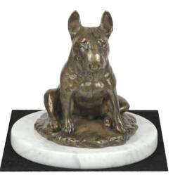 Bull Terrier, Dog White Marble Base Statue, Limited Edition, Artdog. Made Of Cold Cast Bronze. Perfect Gift. Limited Edition - thumbnail 2