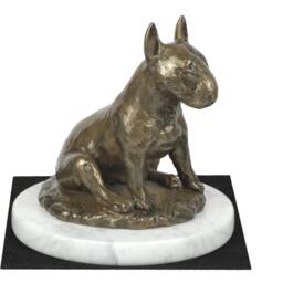 Bull Terrier, Dog White Marble Base Statue, Limited Edition, Artdog. Made Of Cold Cast Bronze. Perfect Gift. Limited Edition - thumbnail 3