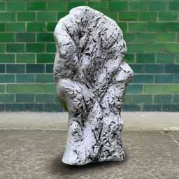 Stone Modern Face Sculpture Large Head Statue Concrete Figure Cement Garden Ornament Outdoor Decoration Gift For Gardener Home Decor - thumbnail 2
