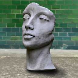 Stone Modern Face Sculpture Large Head Statue Concrete Figure Cement Garden Ornament Outdoor Decoration Gift For Gardener Home Decor - thumbnail 1