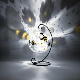 Hand-Painted Bee & Daisy Glass Candle Holder - Garden Decor - thumbnail 4