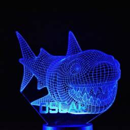 Personalised Shark Led Night Light - Kids Bedroom Decor - thumbnail 2