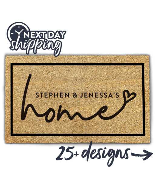 Home Gifts For Couples - Custom Doormat Gift Housewarming Customized Coir Him Her - image 1