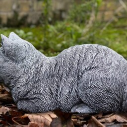 Concrete Kitty Sculpture Stone Cat Decoration Garden Kitten Statue Handmade Figurine Memorial Ornament Outdoor Pet Decor Yard Art - thumbnail 3