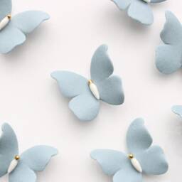 5 Little Duck Blue Porcelain Butterflies For Wall Decoration - thumbnail 2