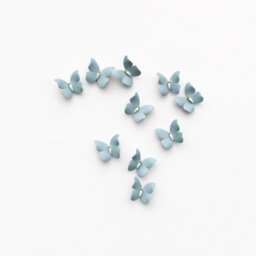 5 Little Duck Blue Porcelain Butterflies For Wall Decoration - thumbnail 1
