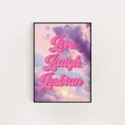 Live, Laugh, Lesbian Cloud Pink Print Retro Groovy Feminist Art - thumbnail 2