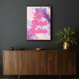 Live, Laugh, Lesbian Cloud Pink Print Retro Groovy Feminist Art - thumbnail 3