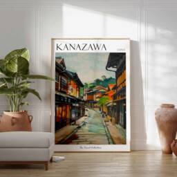 Kanazawa Japan Travel Poster Japanese City Art Print - thumbnail 2