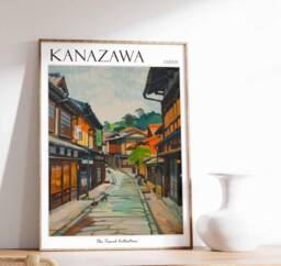 Kanazawa Japan Travel Poster Japanese City Art Print - thumbnail 1