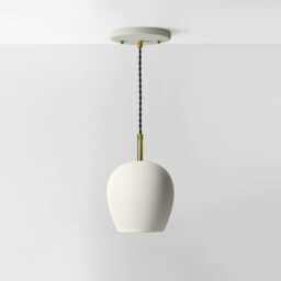 Tulipano - Ceramic Pendant Ceiling Light Handmade Minimalist Round Hanging Fixture in Bone White - thumbnail 2