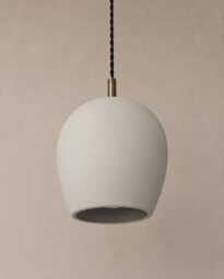 Tulipano - Ceramic Pendant Ceiling Light Handmade Minimalist Round Hanging Fixture in Bone White - thumbnail 1