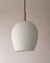 Tulipano - Ceramic Pendant Ceiling Light Handmade Minimalist Round Hanging Fixture in Bone White - thumbnail 1