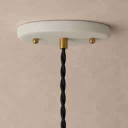 Tulipano - Ceramic Pendant Ceiling Light Handmade Minimalist Round Hanging Fixture in Bone White - thumbnail 3