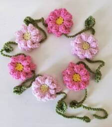 Hand-Crocheted Pink Flower Garland, Nursery/Home/Campervan Decorations - thumbnail 1