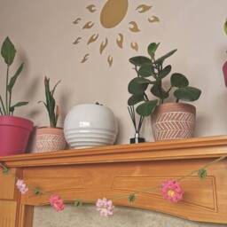 Hand-Crocheted Pink Flower Garland, Nursery/Home/Campervan Decorations - thumbnail 3
