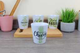 Green Herbs Small Ceramic Plant Pot - Cooking Themed Homeware & Gardening Gifts