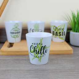 Green Herbs Small Ceramic Plant Pot - Cooking Themed Homeware & Gardening Gifts - thumbnail 3