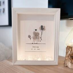 Personalised Pebble Art Couple Frame, Unique Anniversary Gift - thumbnail 3